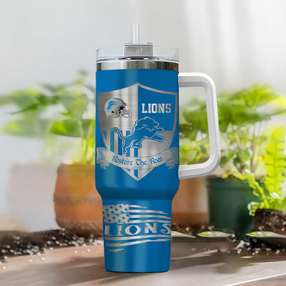 [SPECIAL OFFER] NEW CUSTOMIZED NFL04 DTL DETROIT LIONS 40 OZ TUMBLER