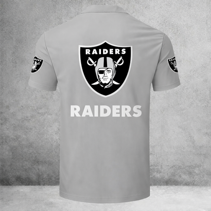 [SPECIAL OFFER] NEW CUSTOMIZED NFL07 LVR LAS VEGAS RAIDERS ZIP POLO SHIRT