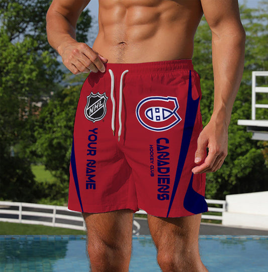 [SUPER SALE] NEW CUSTOMIZED NHL11 MCD MONTREAL CANADIENS UNISEX SHORT PANTS