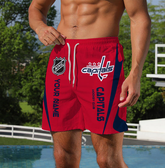 [SUPER SALE] NEW CUSTOMIZED NHL10 WCP WASHINGTON CAPITALS UNISEX SHORT PANTS