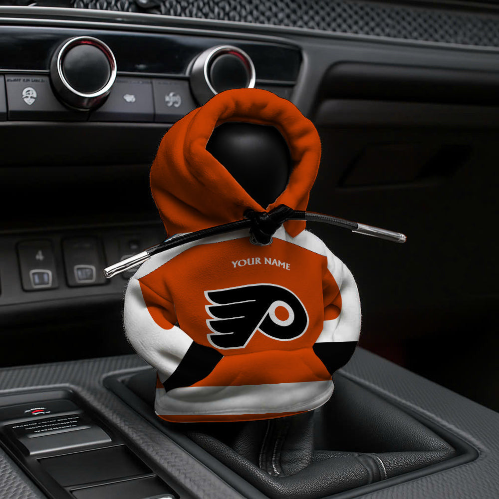 [SUPER SALE] NEW CUSTOMIZED NHL27 PPF PHILADELPHIA FLYERS AUTOMOTIVE HOODIE SHIFT KNOB COVER