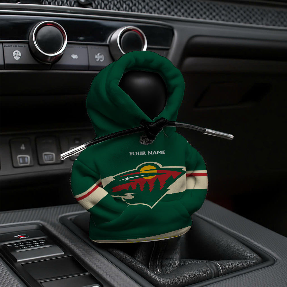 [SUPER SALE] NEW CUSTOMIZED NHL13 MNW MINNESOTA WILD AUTOMOTIVE HOODIE SHIFT KNOB COVER