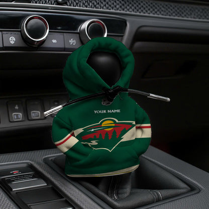 [SUPER SALE] NEW CUSTOMIZED NHL13 MNW MINNESOTA WILD AUTOMOTIVE HOODIE SHIFT KNOB COVER