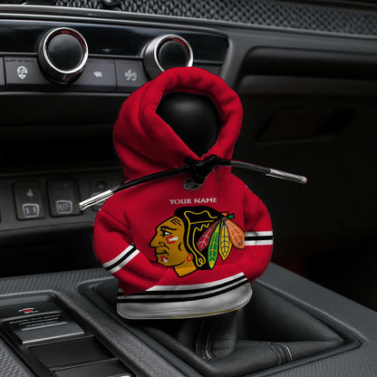 [SUPER SALE] NEW CUSTOMIZED NHL08 CBH CHICAGO BLACKHAWKS AUTOMOTIVE HOODIE SHIFT KNOB COVER