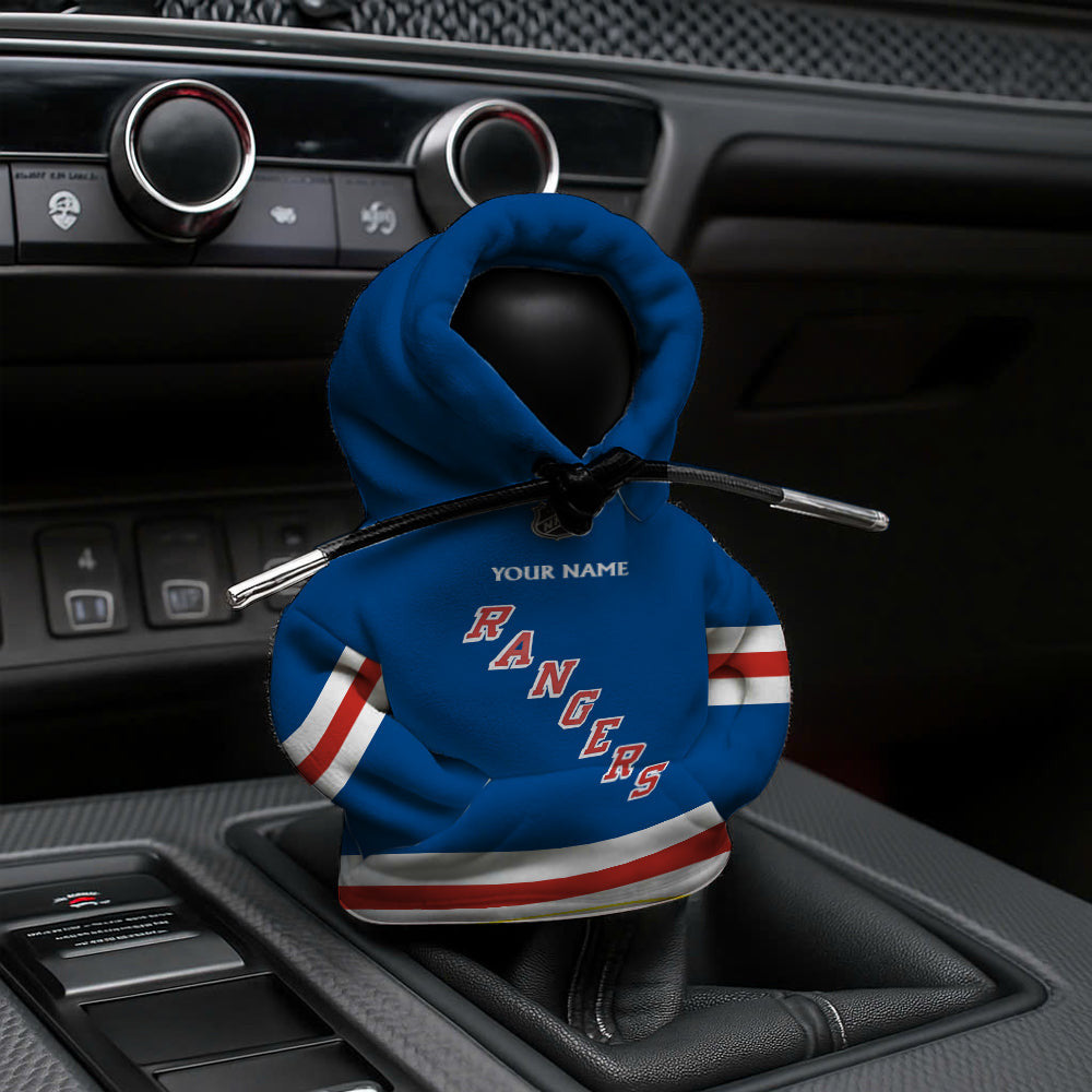 [SUPER SALE] NEW CUSTOMIZED NHL24 NYR NEW YORK RANGERS AUTOMOTIVE HOODIE SHIFT KNOB COVER