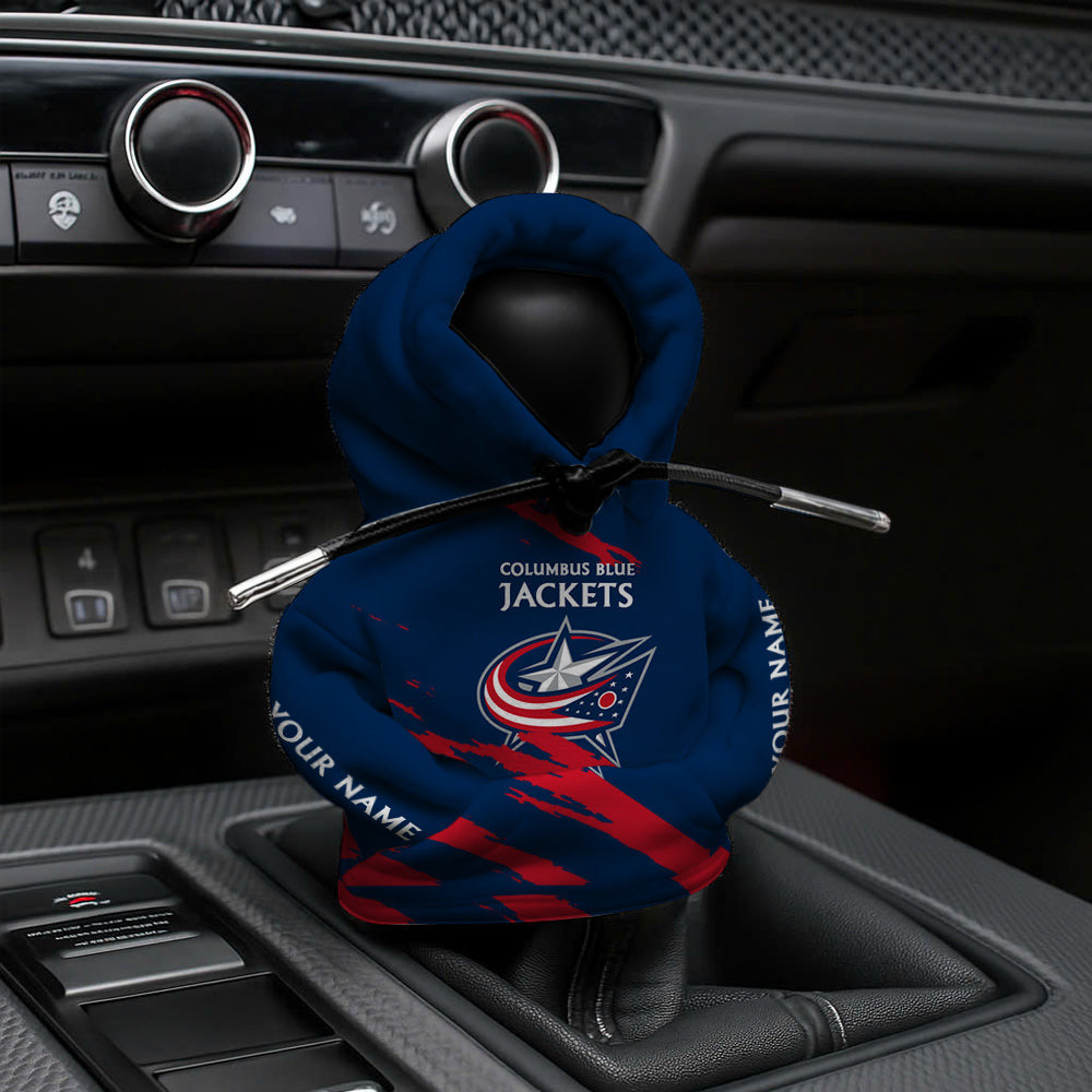 [SUPER SALE] NEW CUSTOMIZED NHL18 CBJ COLUMBUS BLUE JACKETS AUTOMOTIVE HOODIE SHIFT KNOB COVER