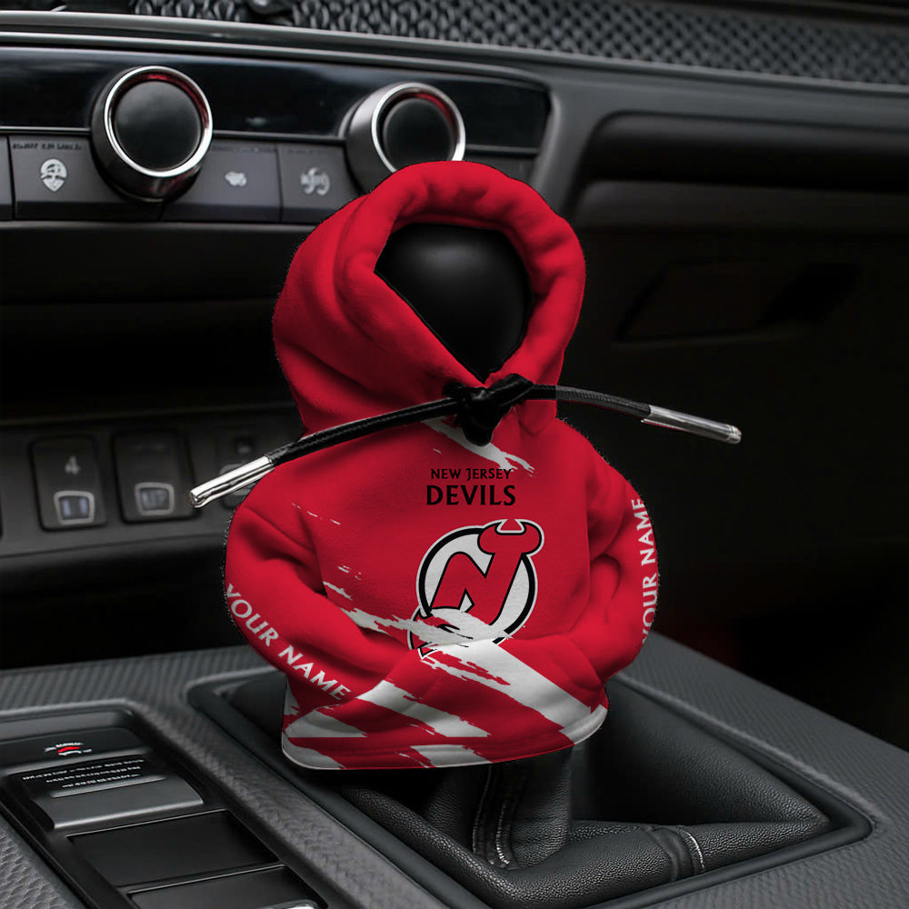 [SUPER SALE] NEW CUSTOMIZED NHL06 NJD NEW JERSEY DEVILS AUTOMOTIVE HOODIE SHIFT KNOB COVER
