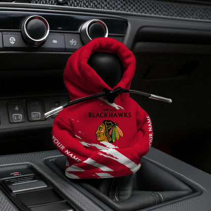 [SUPER SALE] NEW CUSTOMIZED NHL08 CBH CHICAGO BLACKHAWKS AUTOMOTIVE HOODIE SHIFT KNOB COVER