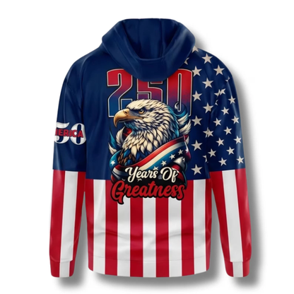 USA 250th Anniversary 1776-2026 3D Apparel (Hoodie, Zipper & Sweatshirt)