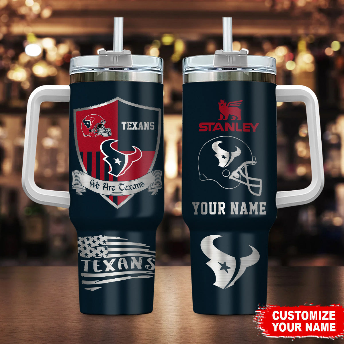 [SPECIAL OFFER] NEW CUSTOMIZED NFL15 HTT HOUSTON TEXANS 40 OZ TUMBLER