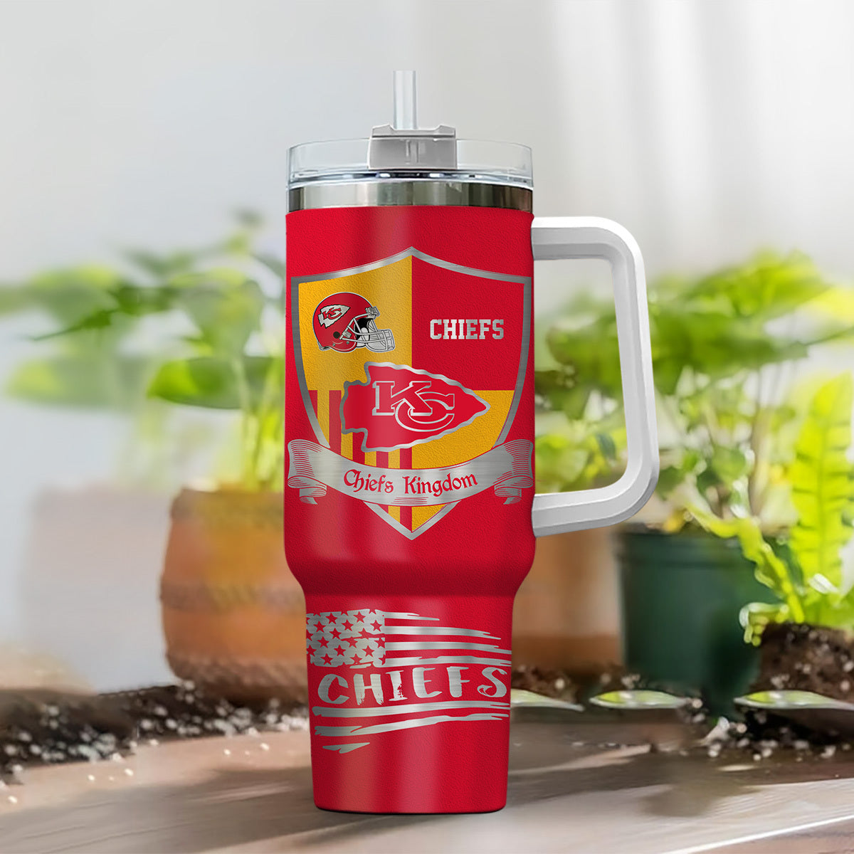 [SPECIAL OFFER] NEW CUSTOMIZED NFL01 KCC KANSAS CITY CHIEFS 40 OZ TUMBLER
