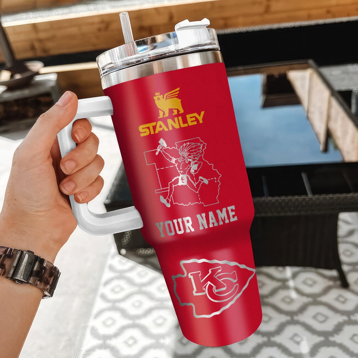 [SPECIAL OFFER] NEW CUSTOMIZED NFL01 KCC KANSAS CITY CHIEFS 40 OZ TUMBLER