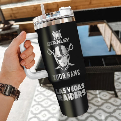 [SPECIAL OFFER] NEW CUSTOMIZED NFL07 LVR LAS VEGAS RAIDERS 40 OZ TUMBLER