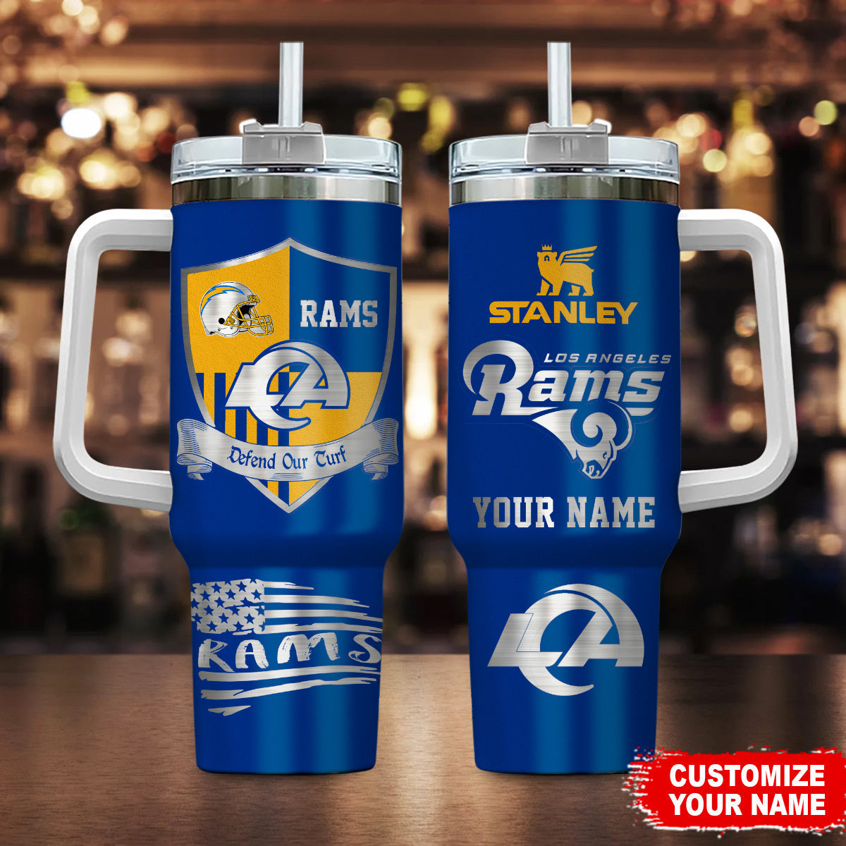 [SPECIAL OFFER] NEW CUSTOMIZED NFL22 LAR LOS ANGELES RAMS 40 OZ TUMBLER
