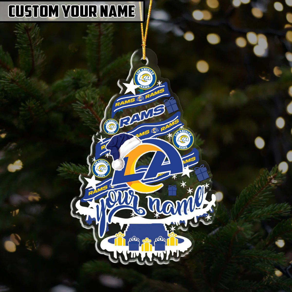 [SPECIAL OFFER] NEW CUSTOMIZED NFL22 LAR LOS ANGELES RAMS CHRISTMAS ACRYLIC ORNAMENT