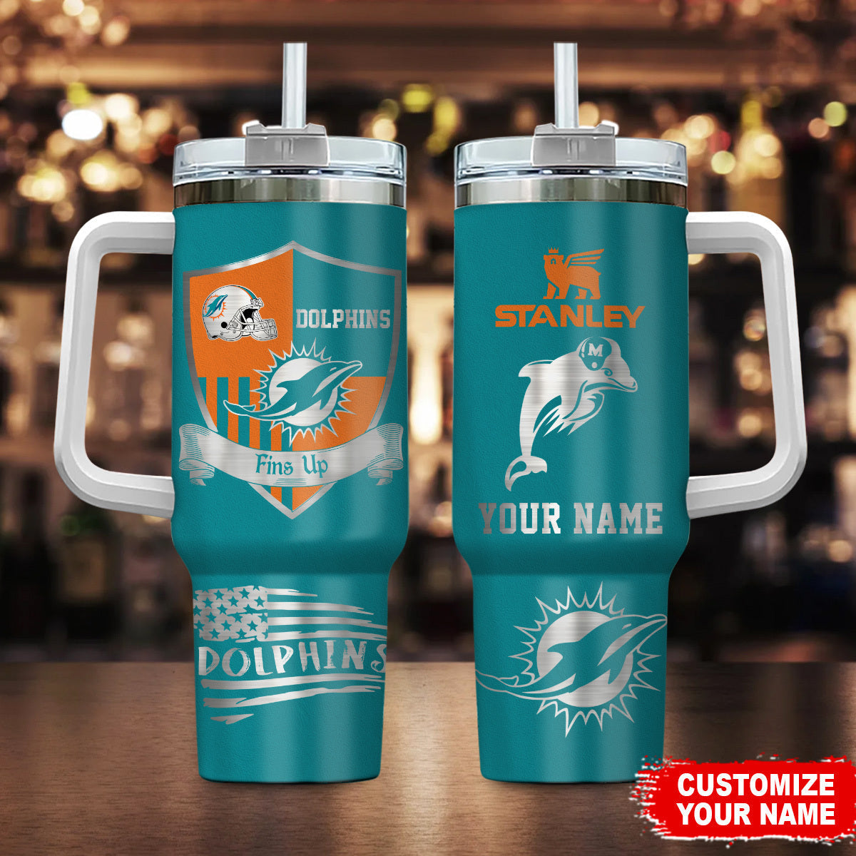 [SPECIAL OFFER] NEW CUSTOMIZED NFL19 MDP MIAMI DOLPHINS 40 OZ TUMBLER