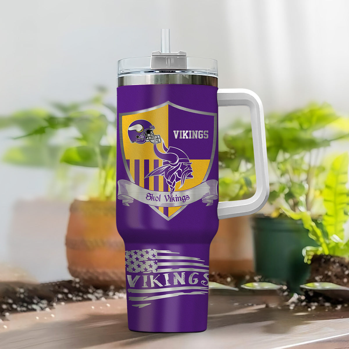 [SPECIAL OFFER] NEW CUSTOMIZED NFL05 MVK MINNESOTA VIKINGS 40 OZ TUMBLER