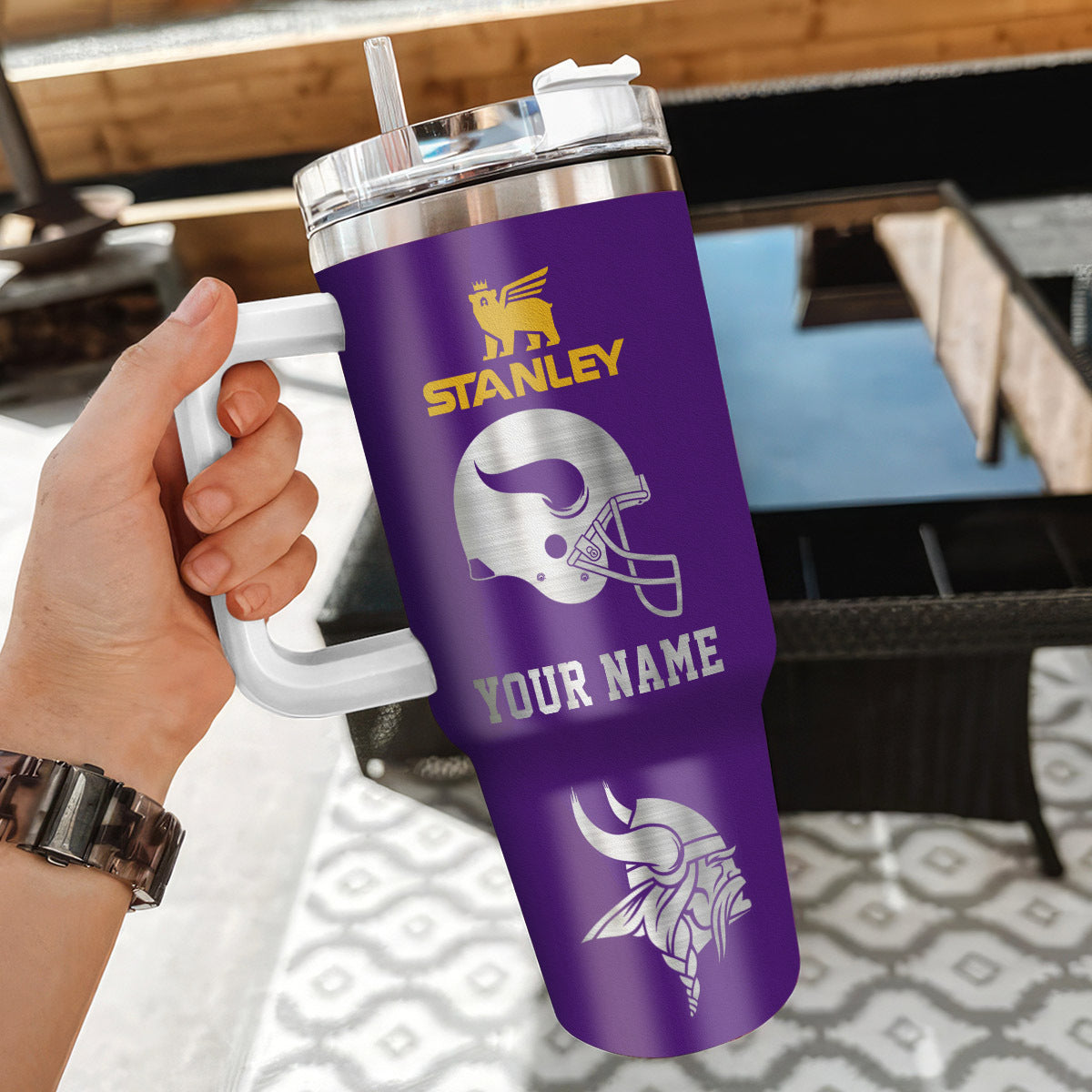 [SPECIAL OFFER] NEW CUSTOMIZED NFL05 MVK MINNESOTA VIKINGS 40 OZ TUMBLER