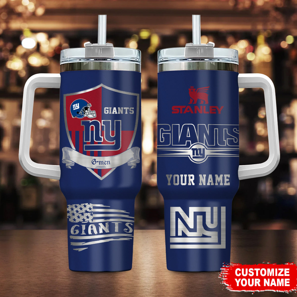 [SPECIAL OFFER] NEW CUSTOMIZED NFL32 NYG NEW YORK GIANTS 40 OZ TUMBLER