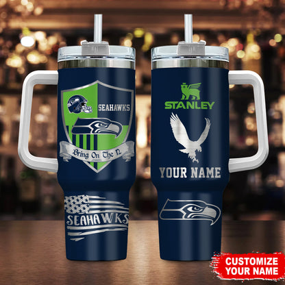 [SPECIAL OFFER] NEW CUSTOMIZED NFL06 SSH SEATTLE SEAHAWKS 40 OZ TUMBLER