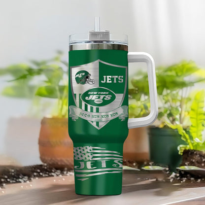 [SPECIAL OFFER] NEW CUSTOMIZED NFL25 NYJ NEW YORK JETS 40 OZ TUMBLER