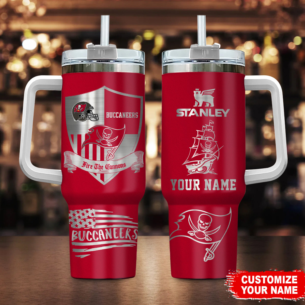 [SPECIAL OFFER] NEW CUSTOMIZED NFL10 TBB TAMPA BAY BUCCANEERS 40 OZ TUMBLER